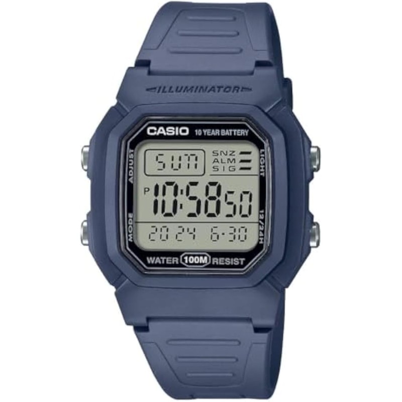 Reloj Casio caballero W-800H-2AV correa caucho color azul caja reloj azul Reloj Casio caballero W-800H-2AV correa caucho color azul caja reloj azul