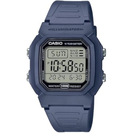 Reloj Casio caballero W-800H-2AV correa caucho color azul caja reloj azul