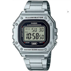 CASIO W-218HD-1ADF Reloj de Pulsera Digital para Hombre correa metálica plateada