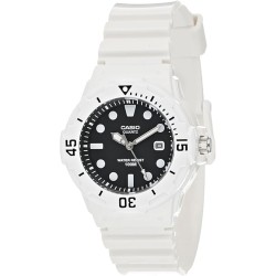 Reloj Casio LRW-200H-1B correa caucho color blanco esfera color negra