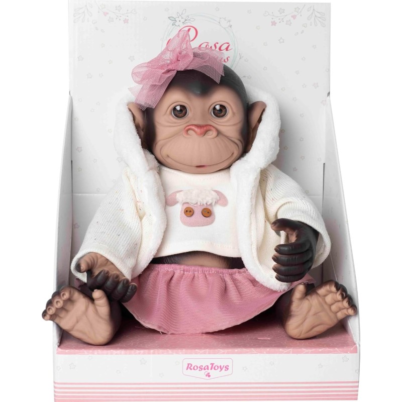 Mono bebé Chimpance muñeco Reborn - Capucha y Falta Tul tamaño 35cm Mono bebé Chimpance muñeco Reborn - Capucha y Falta Tul tamaño 35cm