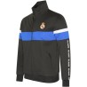 Chándal Real Madrid dos piezas chaqueta negra franja azul y pantalón negro para adulto producto oficial