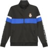 Chándal Real Madrid dos piezas chaqueta negra franja azul y pantalón negro para adulto producto oficial