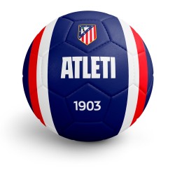 Balón Atlético de Madrid grande talla 5 azul escudo clásico producto oficila tamaño similar al reglamentario