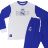 Pijama Oficial de Invierno para Niño Real Madrid C.F. Incluye Camiseta y pantalón Color Azul y Blanco