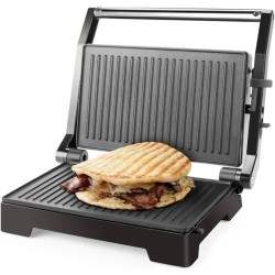 Grill Taurus MyGrill Legend - 1000 W, apertura de 180 º, antiadherente, acero inoxidable y negro