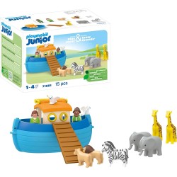 PLAYMOBIL Junior 71681 Arca de Noé Maletín, Que Incluye rampa y Nueve Animales edad +1 año