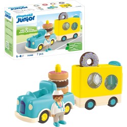 PLAYMOBIL Junior 71702 Camión de Donut, con función de apilamiento y clasificación