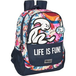Mochila Safta Escolar de El Niño Life Is Fun, 32x16x44cm adaptable a carro espaldar acolchado producto oficial