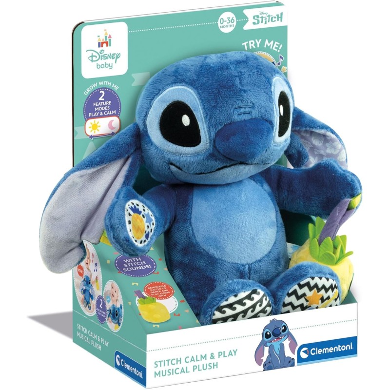 Peluche Disney Baby First Activities Stitch-Peluche Musical Clementoni edad 0-36 meses Peluche Disney Baby First Activities Stitch-Peluche Musical Clementoni edad 0-36 meses