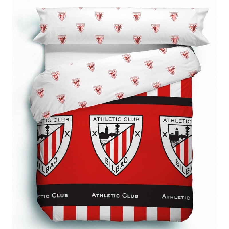 Athletic Club de Bilbao juego de funda nórdica y almohada para cama de 105cm producto oficial. Athletic Club de Bilbao juego de funda nórdica y almohada para cama de 105cm producto oficial.