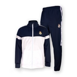 Chándal Real Madrid dos piezas chaqueta blanca y azul y pantalón azul infantil producto oficial