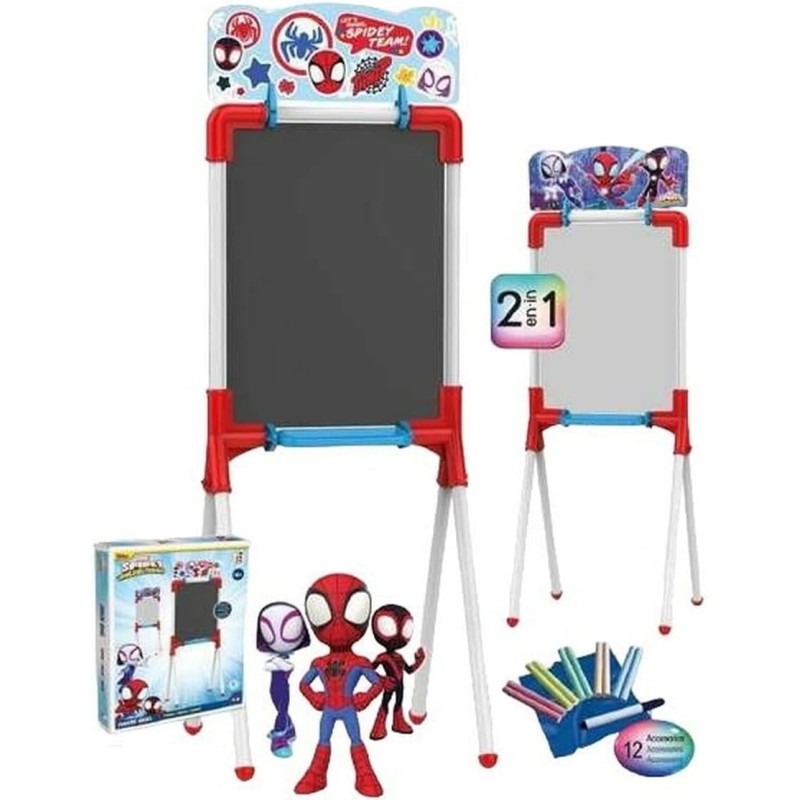 Spidey Amazin Friends Spiderman Pizarra 2 en 1, Rotulador, Tizas, Un Borrador, Material de Gran Resistencia y Durabilidad +3 Año Spidey Amazin Friends Spiderman Pizarra 2 en 1, Rotulador, Tizas, Un Borrador, Material de Gran Resistencia y Durabilidad +3 Año