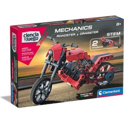 Mechanics contruye tu moto Roadster and Dragster, Juego Educativo de Ciencias Clementoni edad +8 años