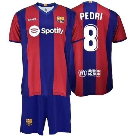Conjunto Pedri Primera Equipación Infantil del Fútbol Club Barcelona réplica Producto Oficial camiseta pantalón