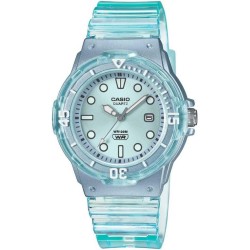Reloj Casio Watch LRW-200HS-2EVEF analógico correa plástico azul transparente, esfera azul con calendario