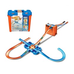 Hot Wheels Track Buider Caja de Acrobacias Deluxe, Pistas de Coches de Juguete Mattel GGP93 incluye 2 coches edad +4 años