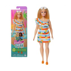Muñeca Barbie Loves the Ocean Vestido flores HLP92 BARBIE edad +3 años fabricada con plástico reciclado