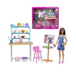 Muñeca Barbie estudio de Arte con accesorios HCM85 Mattel edad +3 años