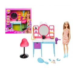 Barbie Totally Hair Set de Juego Muñeca con peluquería y Accesorios para peinar, edad +3 años Mattel HKV00
