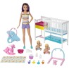 Barbie Skipper Hora de la Siesta, Muñeca Canguro con bebés y Accesorios, edad 3-9 años Mattel GFL38