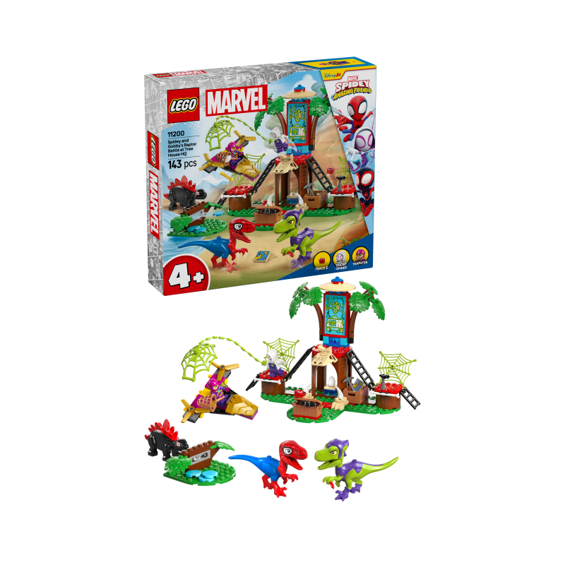 LEGO Spidey 11200 Spidey y Gobby: Batalla de Raptores en la Base de la Casa del Árbol Contiene 143 piezas - Edad recomendada