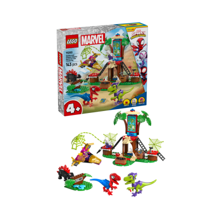 LEGO Spidey 11200 Spidey y Gobby: Batalla de Raptores en la Base de la Casa del Árbol Contiene 143 piezas - Edad recomendada