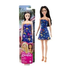 Muñeca Barbie Chic vestido mariposas azul pelo moreno Mattel edad +3 años HBV06