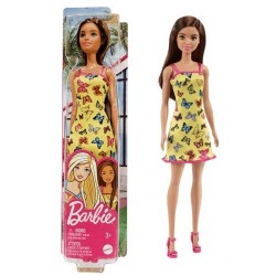 Muñeca Barbie Chic vestido mariposas amarillo Mattel edad +3 años HBV08