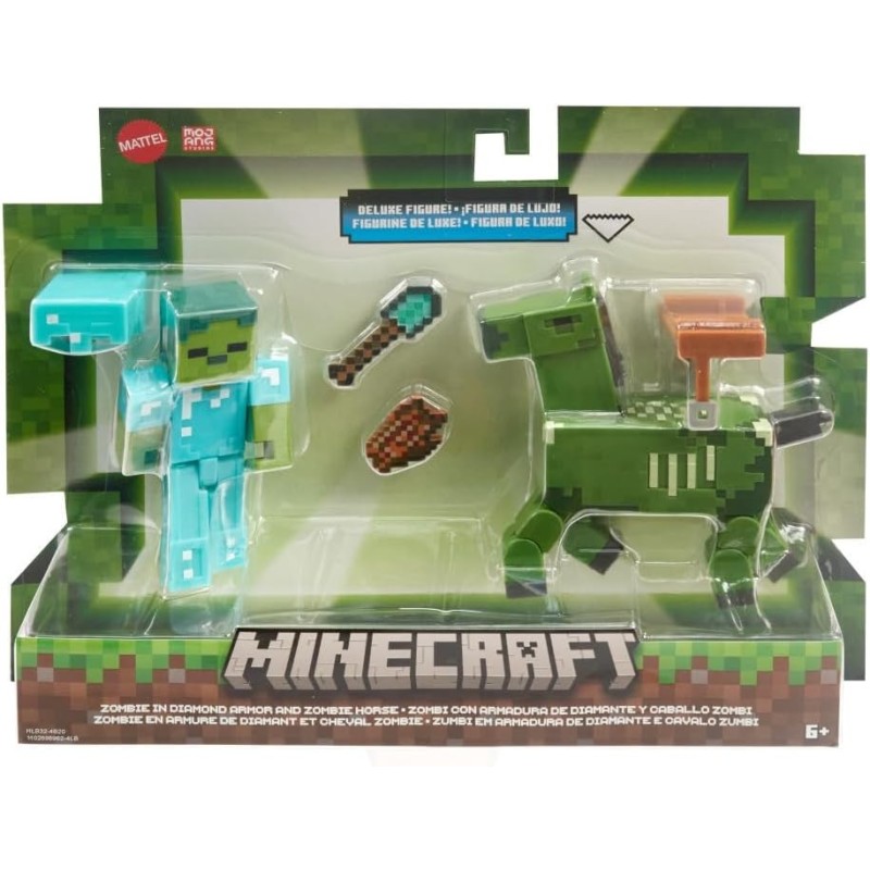 Minecraft Zombiecon armadura de diamante y caballo Zombi Pack 2 Figuras de acción con Accesorios, Juguete +6 años Mattel HLB32 Minecraft Zombiecon armadura de diamante y caballo Zombi Pack 2 Figuras de acción con Accesorios, Juguete +6 años Mattel HLB32
