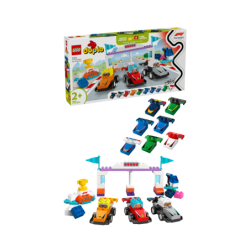 LEGO DUPLO Town 10445 Coches de Carreras y Pilotos del Equipo de F1® contiene 70 piezas - edad 2+ años