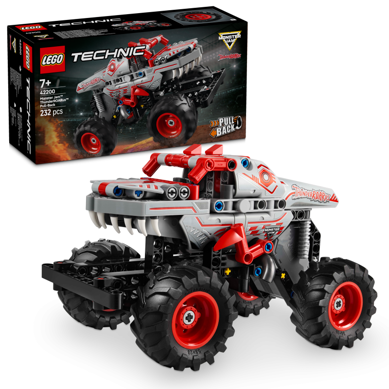 LEGO Technic 42200 Monster Jam ThunderROARus con Motor de Carga Manual contiene 232 piezas - edad 7+ años
