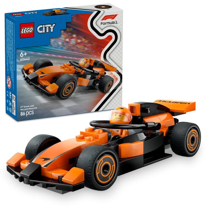LEGO City 60442 Piloto de F1® con Coche McLaren contiene 86 piezas - edad 6+ años LEGO City 60442 Piloto de F1® con Coche McLaren contiene 86 piezas - edad 6+ años