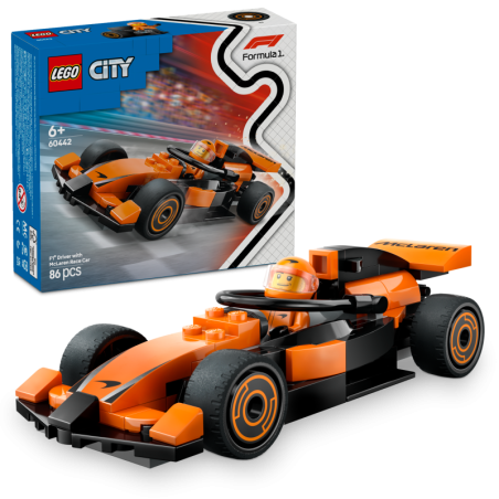 LEGO City 60442 Piloto de F1® con Coche McLaren contiene 86 piezas - edad 6+ años