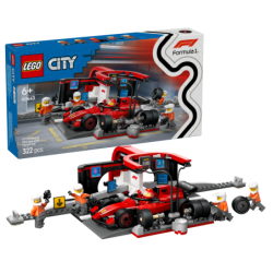 LEGO LEGO City 60443 Parada en Boxes de F1® y Equipo de Mecánicos con Coche Ferrari contiene 322 piezas - edad 6+ años