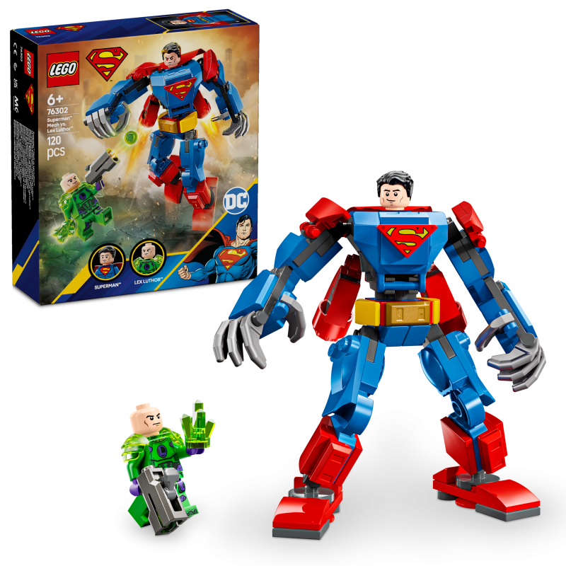 LEGO DC Batman 76302 Armadura Robótica de Superman vs. Lex Luthor contiene 120 piezas - edad 6+ años