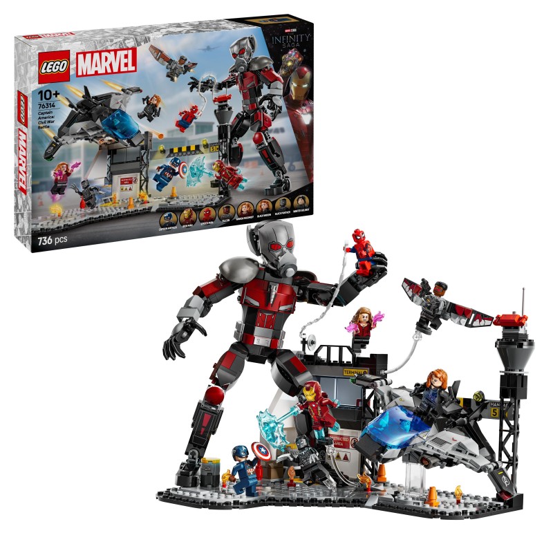 LEGO Super Heroes 76314 Gran Batalla de Capitán América: Civil War contiene 736 piezas - edad 10+ años LEGO Super Heroes 76314 Gran Batalla de Capitán América: Civil War contiene 736 piezas - edad 10+ años