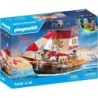 Playmobil 71418 Barco pirata con accesorios completos como un telescopio, brújula y cañones edad +4 años