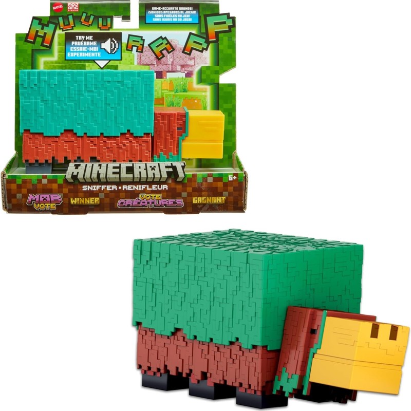 Minecraft Sniffer, Figura de acción de 8,25cm con Sonidos fieles al Juego edad +6 años, HXM85 Mattel Minecraft Sniffer, Figura de acción de 8,25cm con Sonidos fieles al Juego edad +6 años, HXM85 Mattel