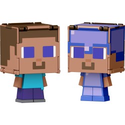 Mattel Minecraft Flippin' Figs Figs Stefe y Steve con armadura encantada Mattel edad +6 años JCN19