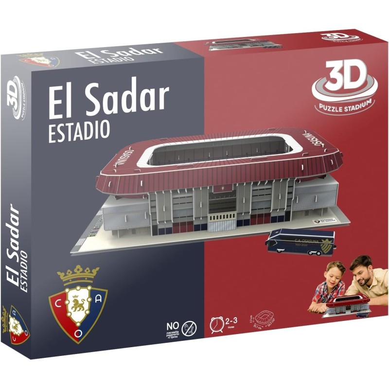 Réplica maqueta Estadio El Sadar Club Atlético Osasuna puzzle 3D producto oficial edad +3 años Réplica maqueta Estadio El Sadar Club Atlético Osasuna puzzle 3D producto oficial edad +3 años