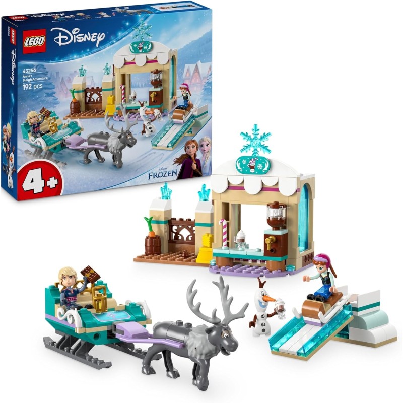 Lego 43256 Frozen Disney Aventura en Trineo de Anna incluye figuras de Figura de Reno Sven Kristoff y Olaf edad +4 años Lego 43256 Frozen Disney Aventura en Trineo de Anna incluye figuras de Figura de Reno Sven Kristoff y Olaf edad +4 años