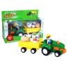 Tractor con remolque juguete incluye figura de granjero, gallina, cerdo, oveja y vaca 34cm de longitud edad +3 años
