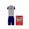 Pijama Atlético de Madrid verano Adulto producto oficial manga corta decorado con escudo y leyenda Atlético en la camiseta