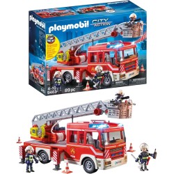 Playmobil City Action 9463 Camión de Bomberos con Escalera, Luces y Sonido edad +5 años