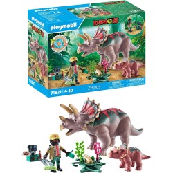 PLAYMOBIL 71825 Dinos Triceratops con cría edad +4 años