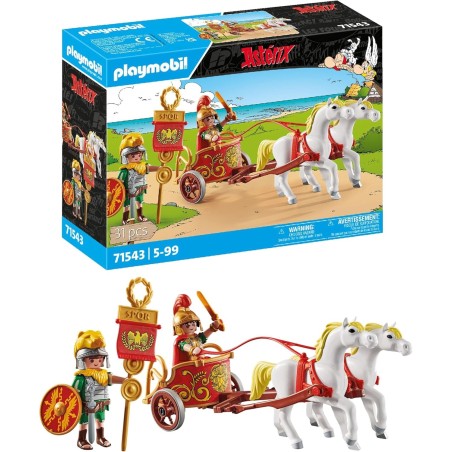 PLAYMOBIL Asterix 71543 Cuadriga Romana edad +5 años  incluye dos legionarios, carro y dos caballos
