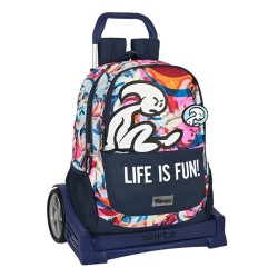 Mochila Escolar de El Niño Life Is Fun, 32x16x44cm con carro espaldar acolchado producto oficial