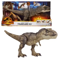 Mattel Jurassic World T-Rex golpea y devora Dinosaurio articulado, figura de juguete para niños HDY56)