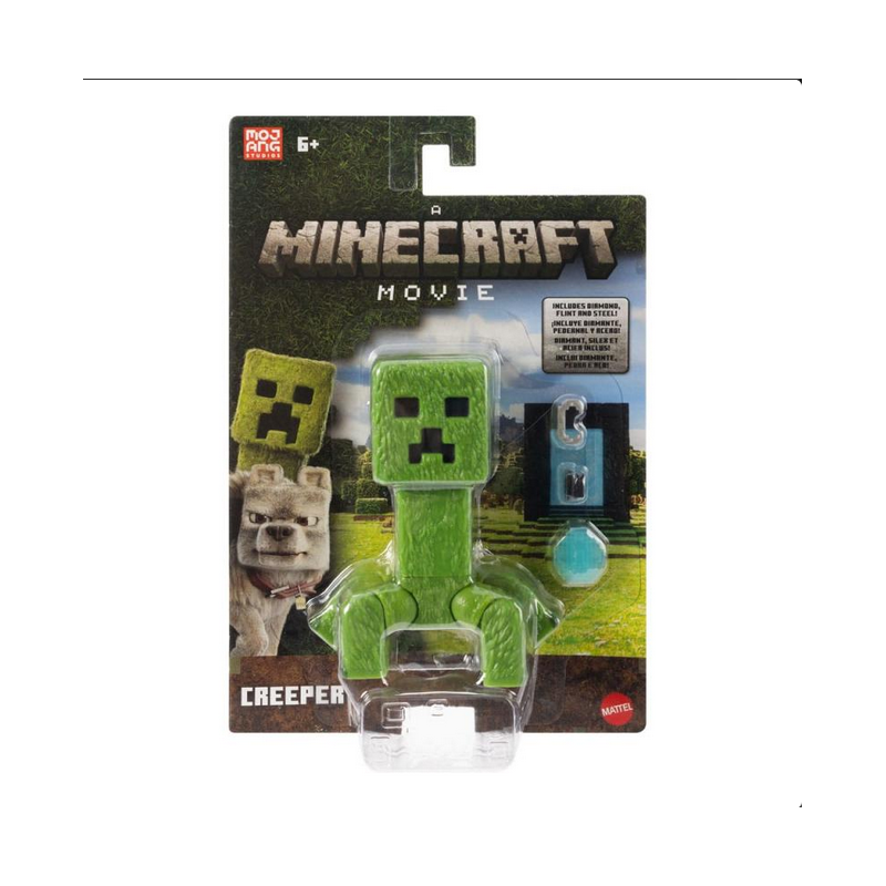Mattel Figura Minecraft Creeper con accesorios articulada basado en “Una película de Minecraft”, JFR58